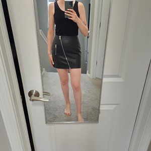 Black Leather Mini Skirt